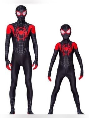 NWT Adult Into the SpiderVerse  Spiderman Cosplay Halloween Costume Jumpsuit - M